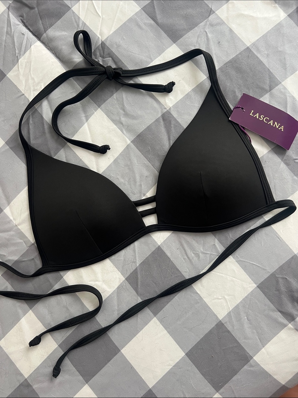Lascana Black Triangle Bikini Top